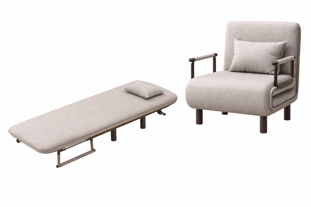 sillon plegable cama gris