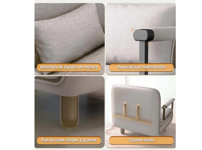 sofa gris trae